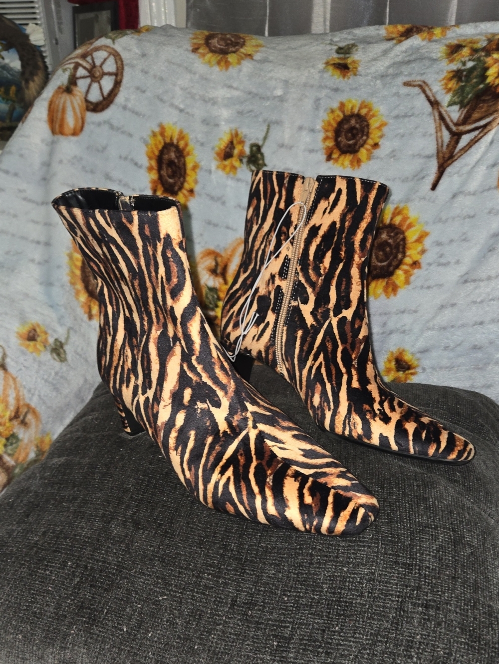 a new day Leopard-Print Ankle Booties in Brown and Black